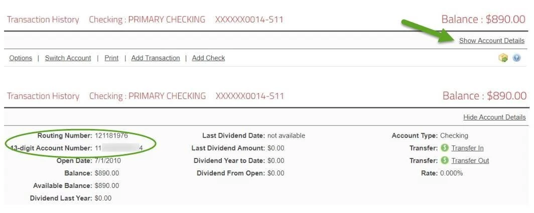 sample transaction history