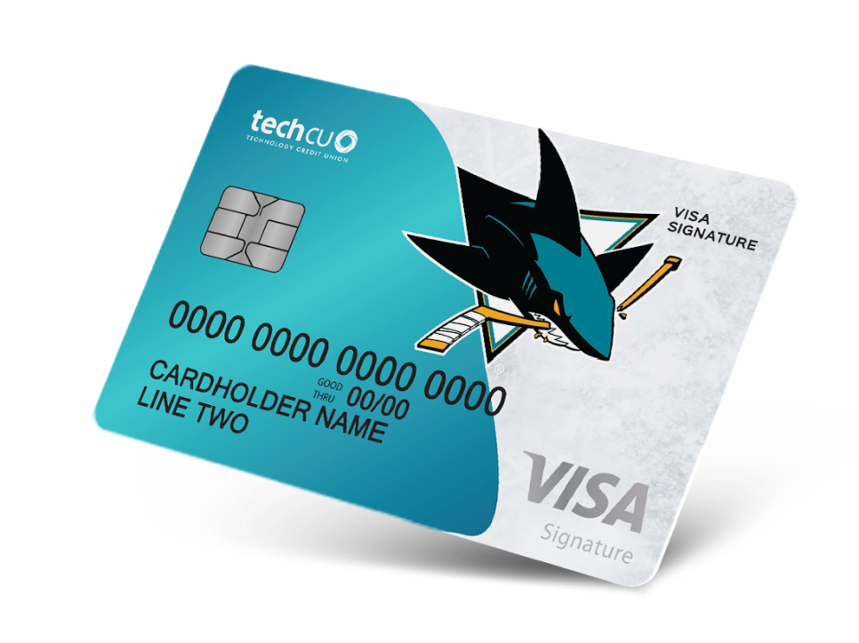 a sample Sharks-branded Visa card